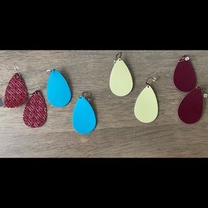 Nickel and Suede leather earrings x 4 pair